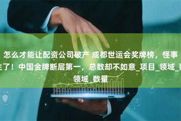 怎么才能让配资公司破产 成都世运会奖牌榜，怪事发生了！中国金牌断层第一，总数却不如意_项目_领域_数量