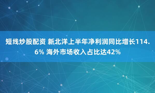 短线炒股配资 新北洋上半年净利润同比增长114.6% 海外市场收入占比达42%